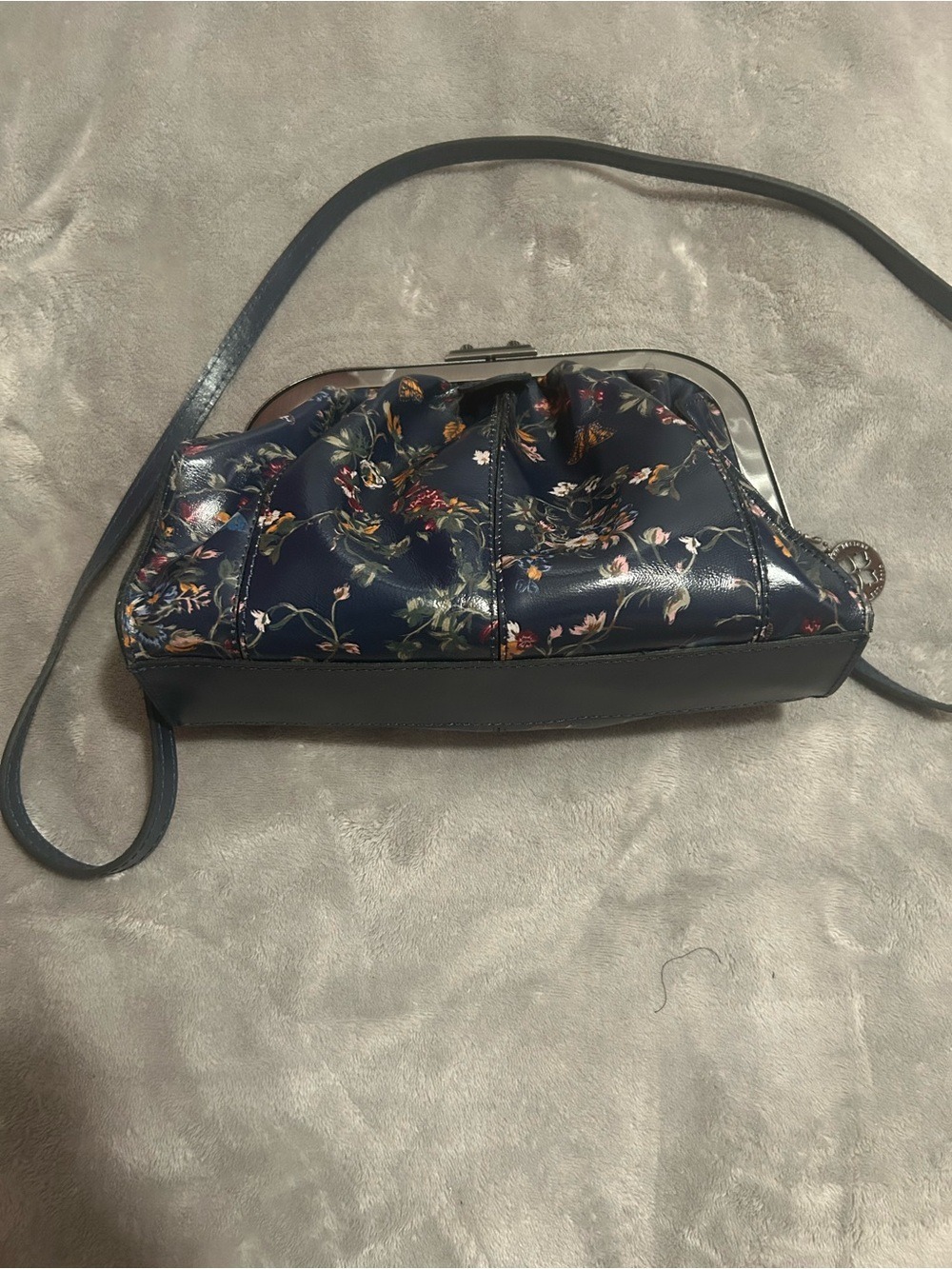 Patricia Nash Navy Floral Convertible Crossbody Clutch